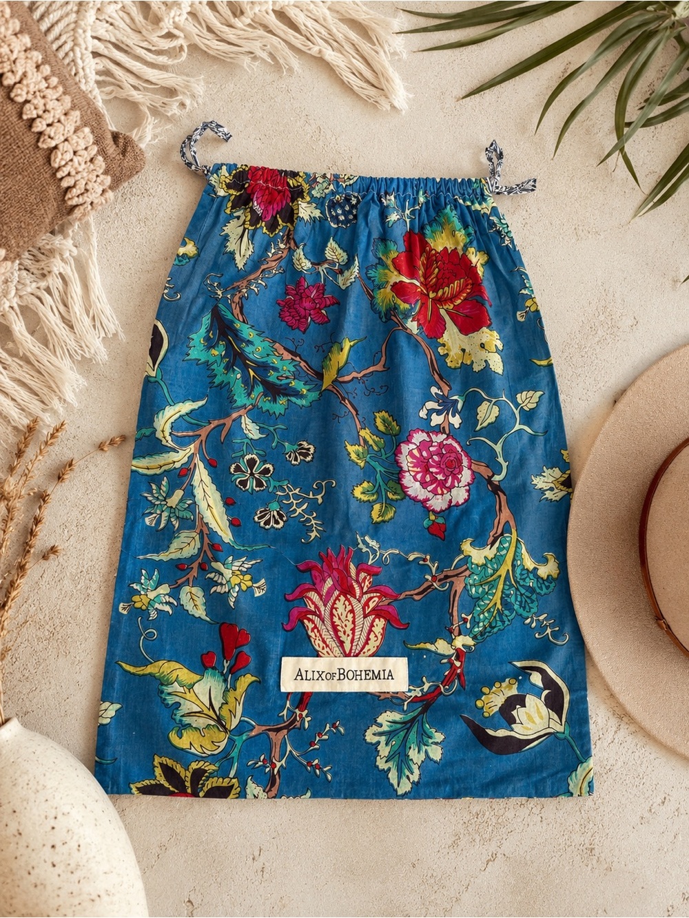 Alix of Bohemia Floral Cotton Drawstring Dust Bag Garment Storage Bag